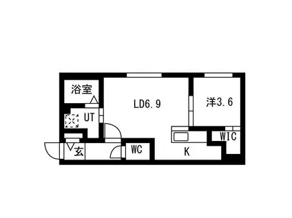 AREA西岡51(1LDK/4階)の間取り写真