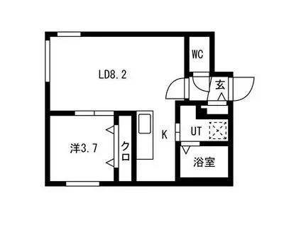 AREA西岡51(1LDK/1階)の間取り写真