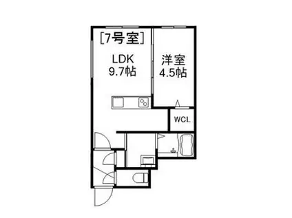 ALIVIS美園(1LDK/4階)の間取り写真
