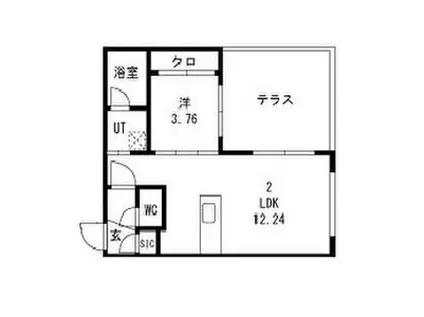 SOURIRE GA-南郷通6丁目北MS(1LDK/1階)の間取り写真