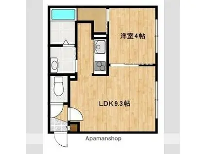 LIEN F・VILLAGE(1LDK/4階)の間取り写真