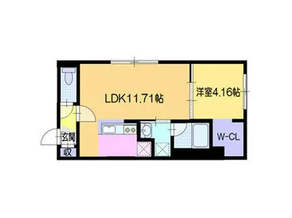 ドルチェ南郷8(1LDK/3階)の間取り写真