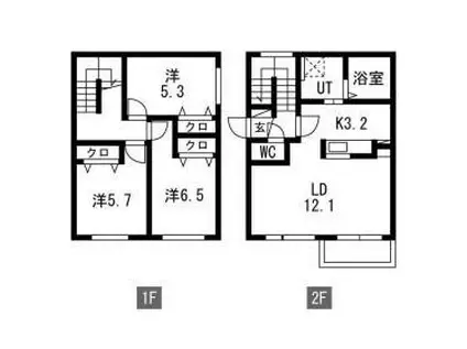 TEANA HONGO(3LDK/2階)の間取り写真