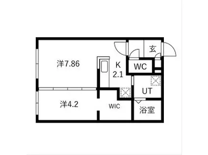 FEEEL平岸(1LDK/1階)の間取り写真
