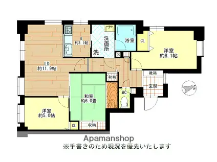 南郷シティハウスⅡ(3LDK/6階)の間取り写真