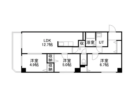MOBIUS TOYOHIRA(3LDK/11階)の間取り写真