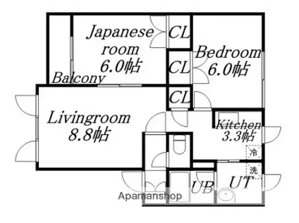 リッチビラ(2LDK/3階)の間取り写真