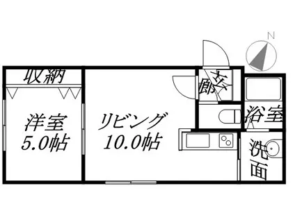 レジナス澄川(1LDK/4階)の間取り写真