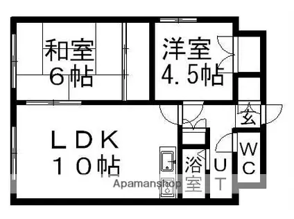 ヴィビひばりが丘(1LDK/1階)の間取り写真