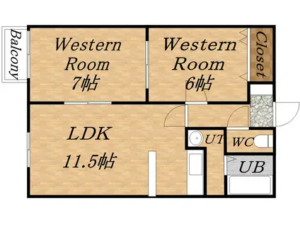 港プロシード16(2LDK/4階)の間取り写真