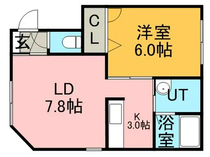 カーサノルテ澄川(1LDK/1階)の間取り写真