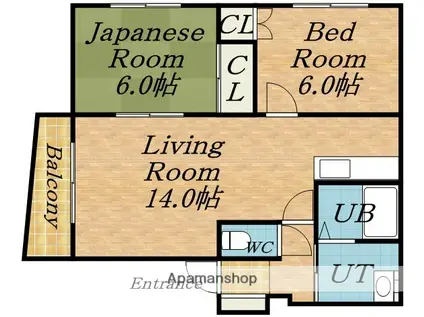 プレステージN31(2LDK/4階)の間取り写真