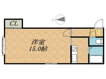 ラ・ジョリ(1K/2階)の間取り写真