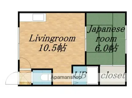 鳴海レジデンスA(1LDK/1階)の間取り写真