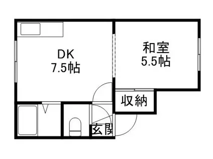 コーポフラワー(1DK/2階)の間取り写真