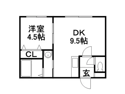 パークスクエア円山公園(1LDK/2階)の間取り写真