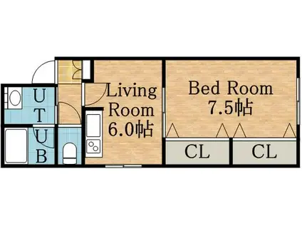 CASAOCHO(1DK/2階)の間取り写真