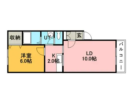 ヴィラ・マーレ(1LDK/3階)の間取り写真