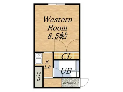 キャッスル17(1K/2階)の間取り写真