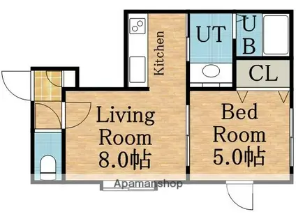 マークス(1LDK/2階)の間取り写真