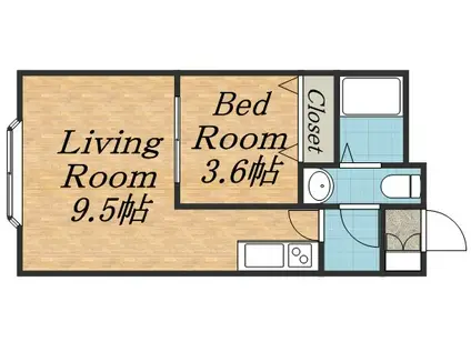 アステリア(1LDK/3階)の間取り写真