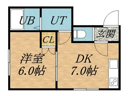 アーバンコート北31A(1DK/2階)の間取り写真