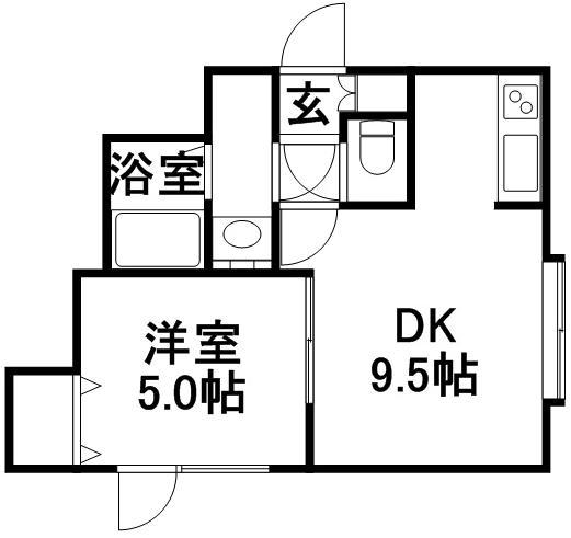 エントシュパンネンⅢ(1LDK/2階)の間取り写真