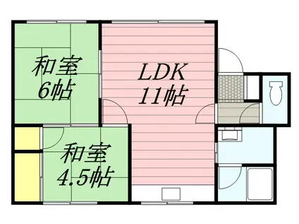 新生ハイム(2DK/2階)の間取り写真