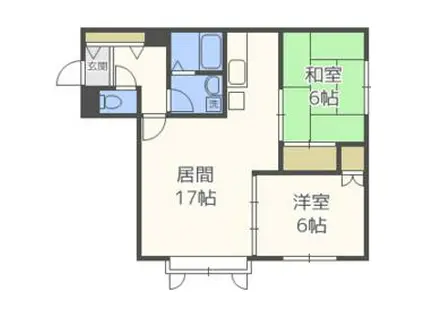 ハイグレード13(2LDK/2階)の間取り写真