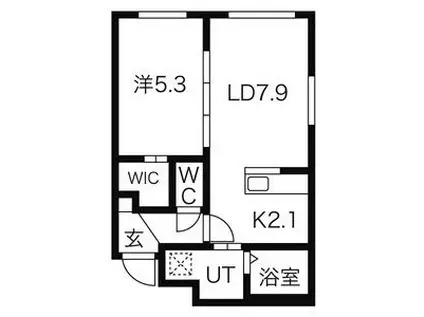 ル・コンフォール(1LDK/4階)の間取り写真