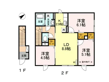 ベル エポック(3LDK/2階)の間取り写真