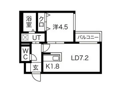 ガレドロータス(1LDK/4階)の間取り写真