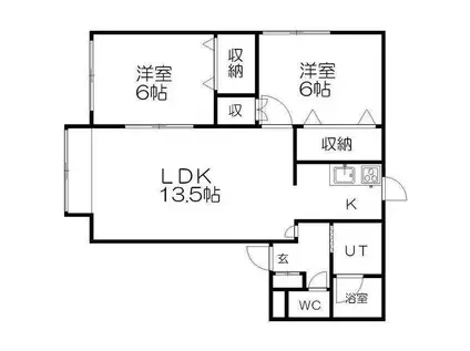 サウスヒルミスマイ(2LDK/1階)の間取り写真