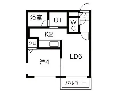 CREA MAISON手稲ST(1LDK/2階)の間取り写真