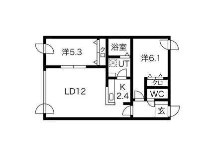 PARMA(2LDK/2階)の間取り写真