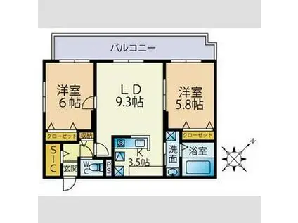 アトラス手稲(2LDK/2階)の間取り写真