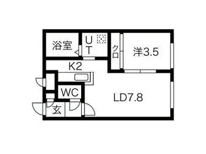 RUーBIー5(1LDK/1階)の間取り写真