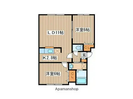 ボヌ-ル210(2LDK/4階)の間取り写真