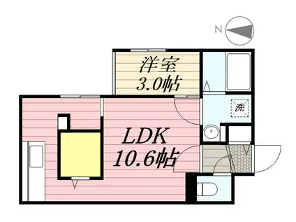 LAUREL(1LDK/3階)の間取り写真