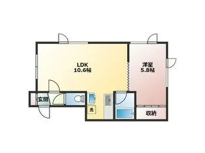 エスポワール(1LDK/3階)の間取り写真