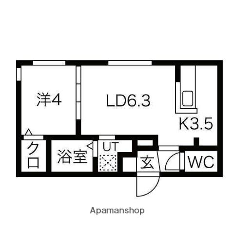 TERRACE KASUMI 南10西1MS(1LDK/3階)の間取り写真