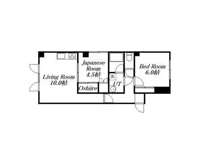 越智ビル(2LDK/2階)の間取り写真