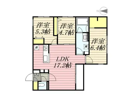 HIGH RESIDENCE YAMAHANA(3LDK/3階)の間取り写真