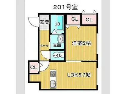 JUNESSE北18条(1LDK/5階)の間取り写真
