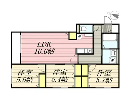 BLUE FOREST(3SLDK/4階)の間取り写真