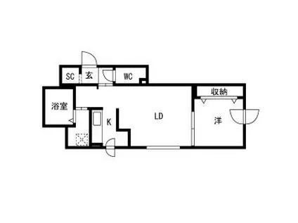 NEXT AVE.KOTONI(1LDK/1階)の間取り写真