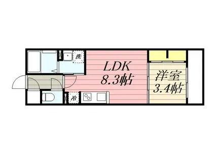 S-RESIDENCE医大南ALTIER(1LDK/4階)の間取り写真