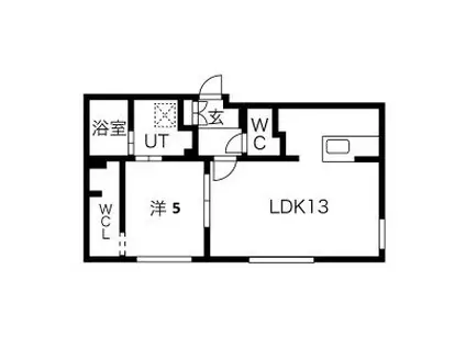 GEレジデンス琴似 GAー琴似2ー7MS A棟(1LDK/2階)の間取り写真