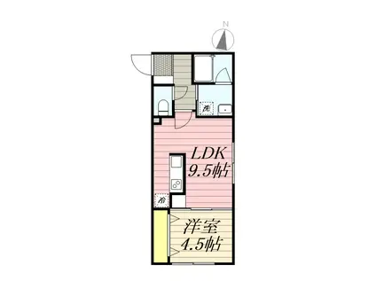 ハイヒルズ(1LDK/4階)の間取り写真