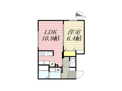 MARUYAMA RH HILLS(1LDK/2階)の間取り写真